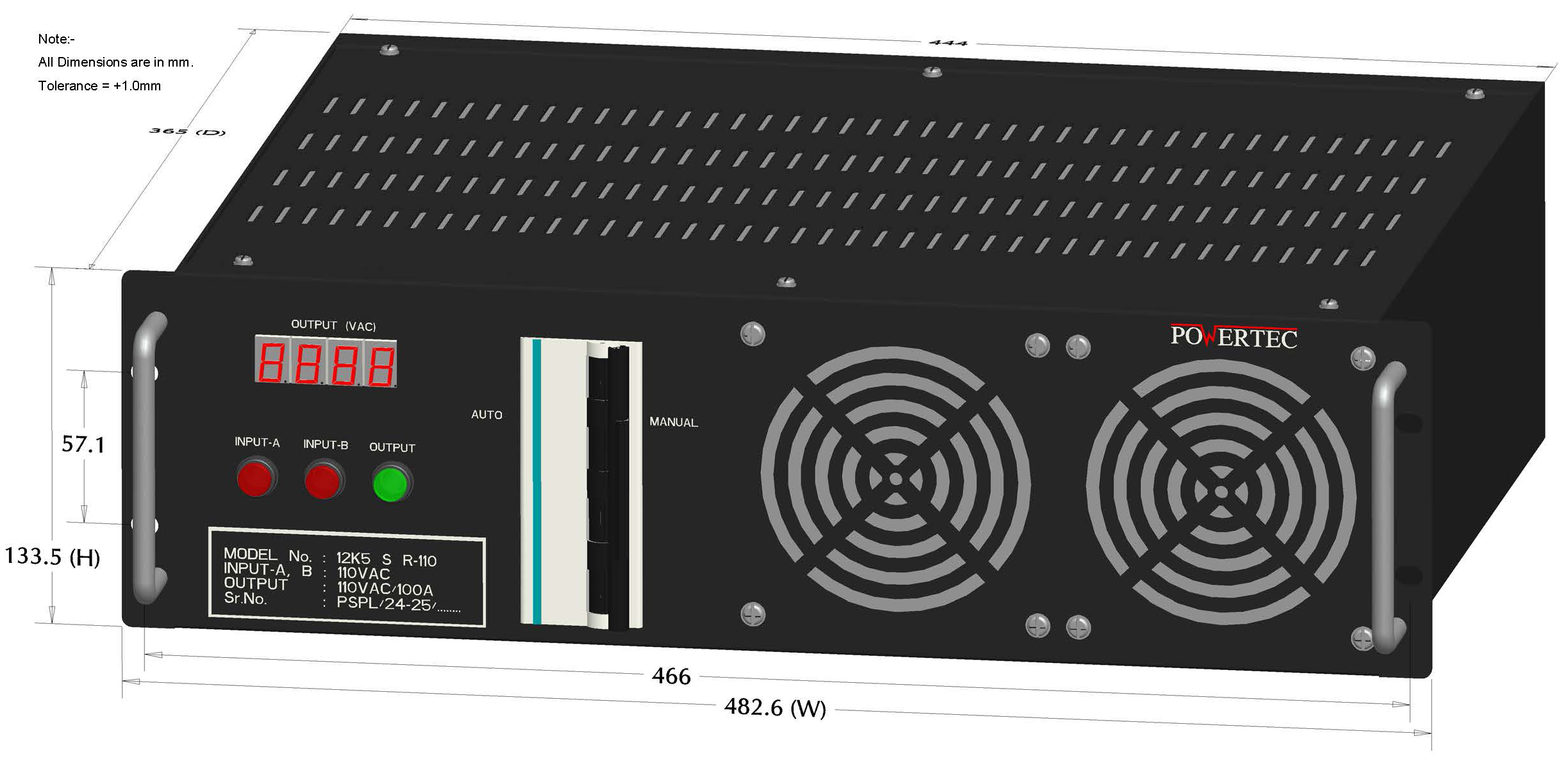 PSPL_PAC 12K5 S R-110_3D_01_Front View_With Dimension_000