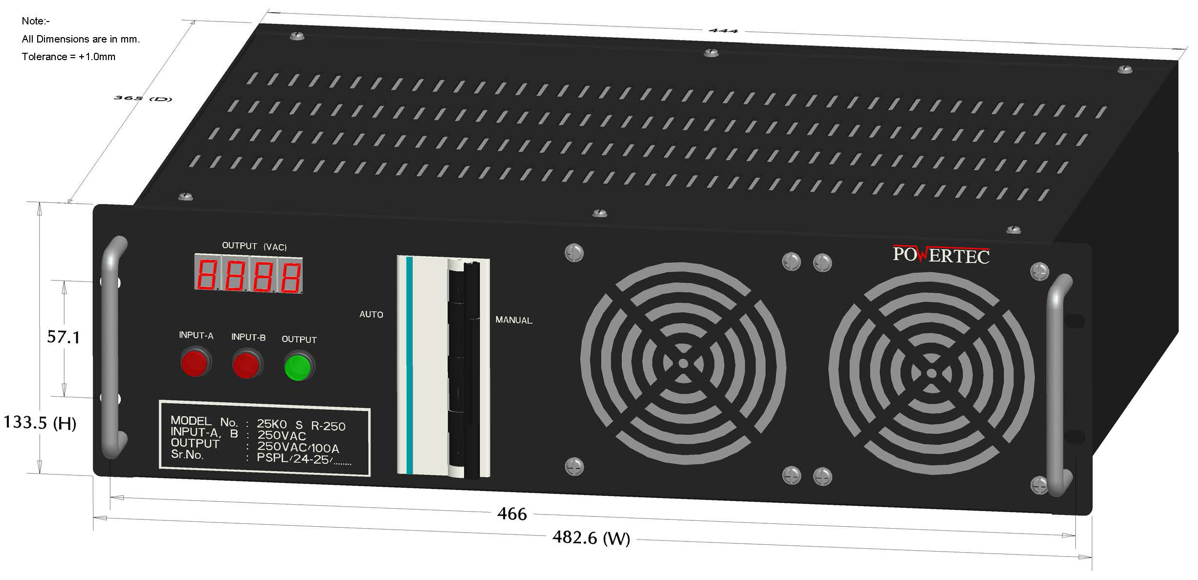 PSPL_PAC 25K0 S R-250_3D_01_Front View_With Dimension_000 (3)