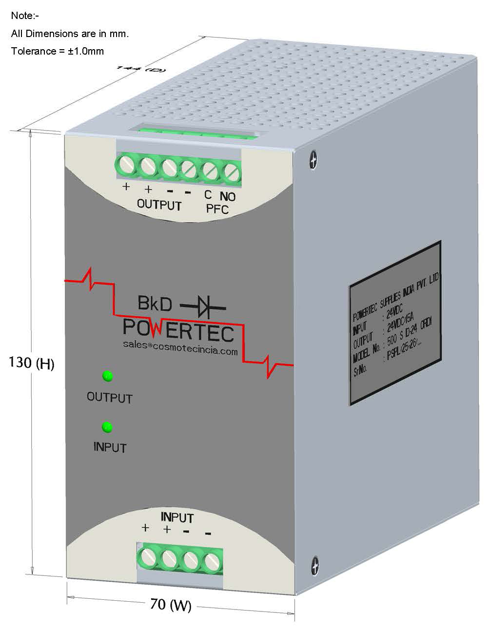 PSPL_500 S D-24 ORD1_3D_01_Front View_With Dimensions_000