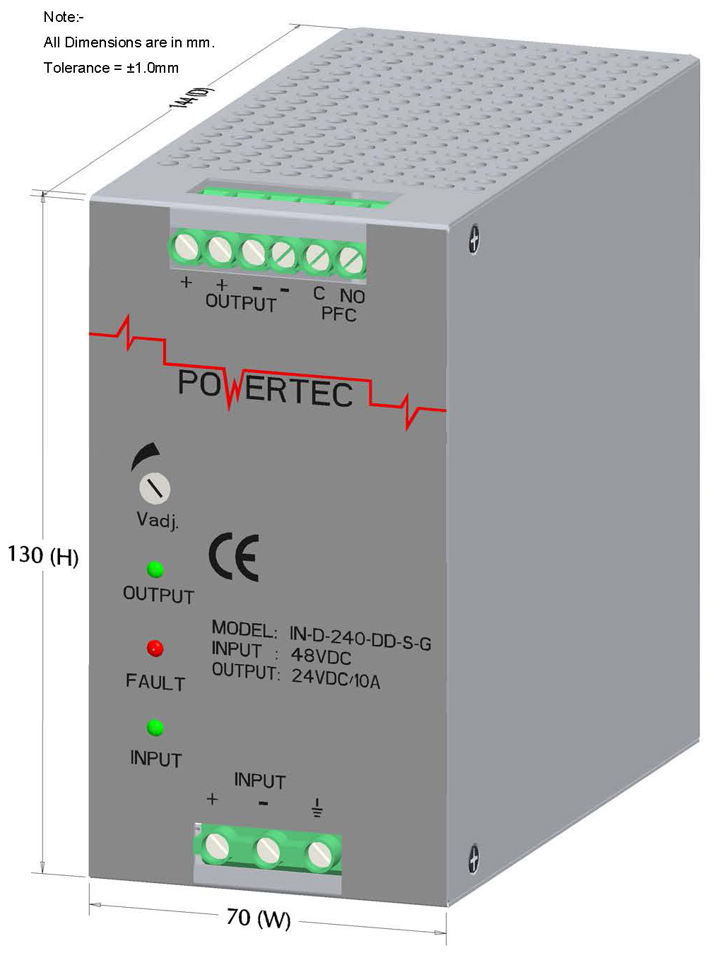 PSPL_IN-D-240-DD-S-G_3D_01_Front View_With Dimensions_000